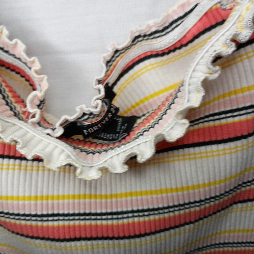 Forever 21 Multicolor Striped Ruffle Tee - Picture 2 of 9